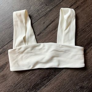 Frankie’s white ribbed bikini top XS